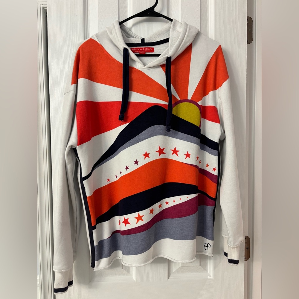 Krimson Klover Sunset Graphic Hoodie Sweater NWOT
